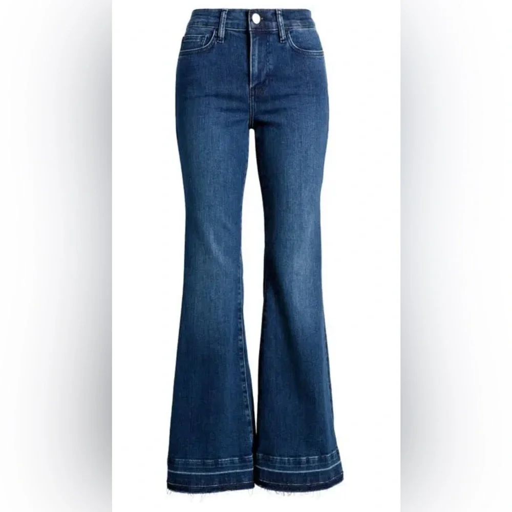 Frame Le Easy Flare Release Hem Jeans Thunderstorm Dark Wash‎ High-Waist 31